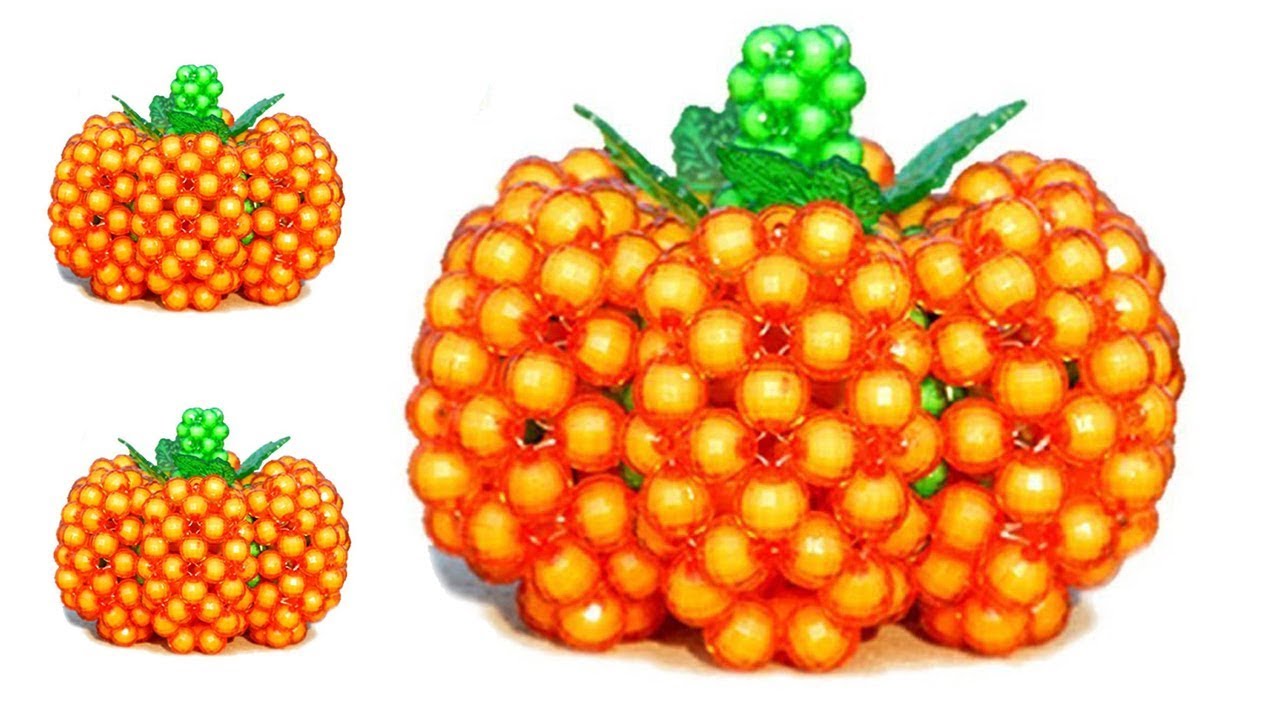 পুতি দিয়ে মিষ্টিকুমড়া তৈরি করা দেখুন | Beaded Pumpkin | Alifa Nur Handicraft