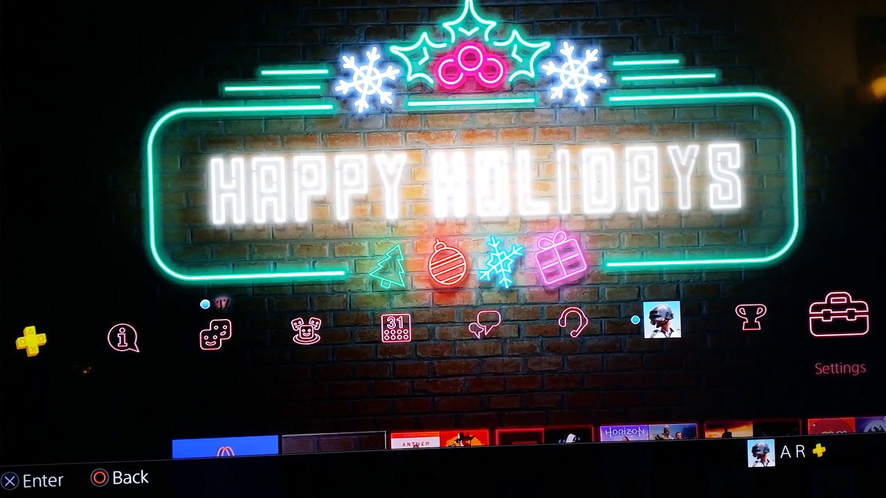 PlayStation 4 Happy Holidays 2018 Dynamic Theme with System Music