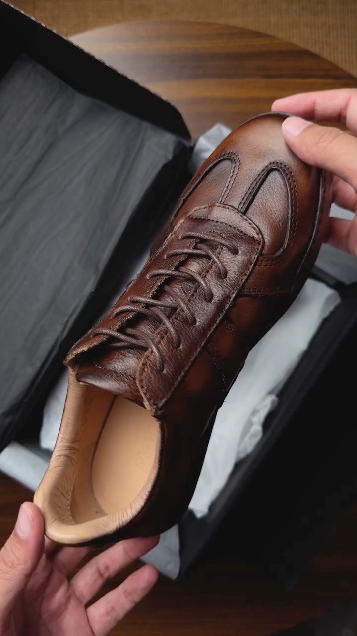 Unboxing Carina Sneakers Dark Brown รองเท้าหนังแท้