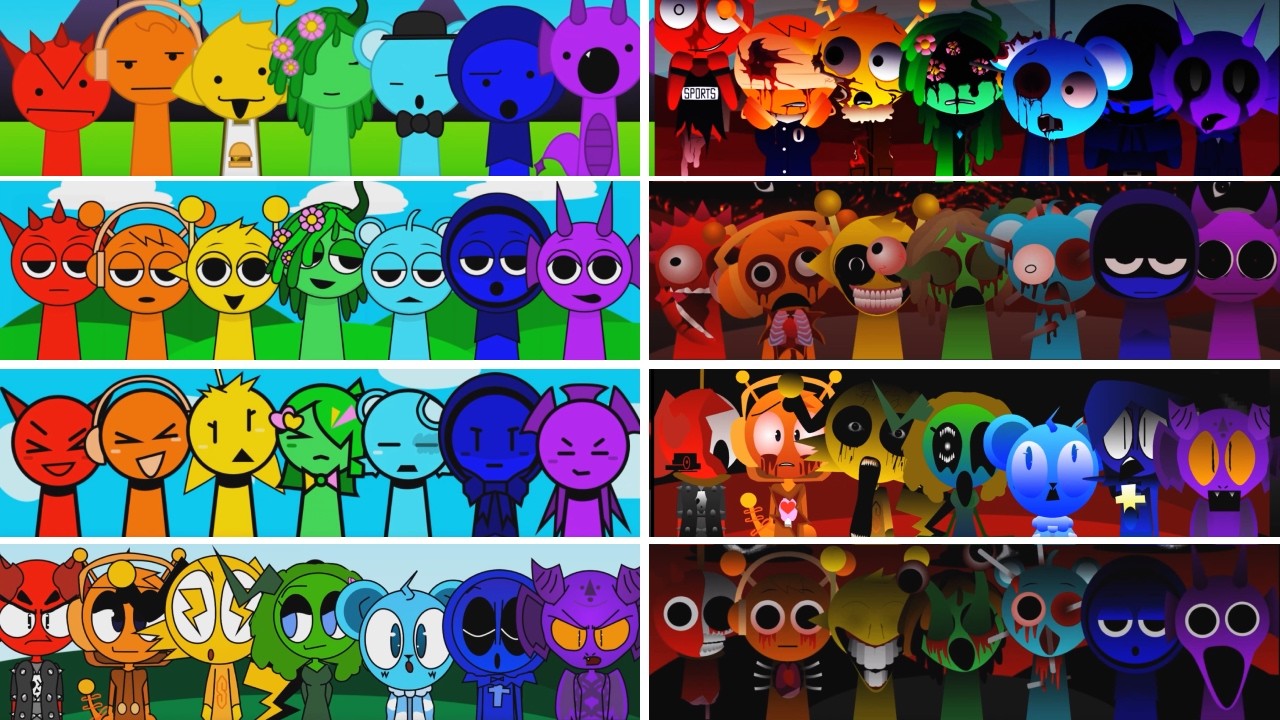 🌈Incredibox - Sprunki RAINBOW BAND in Different Mods #sprunki #incredibox
