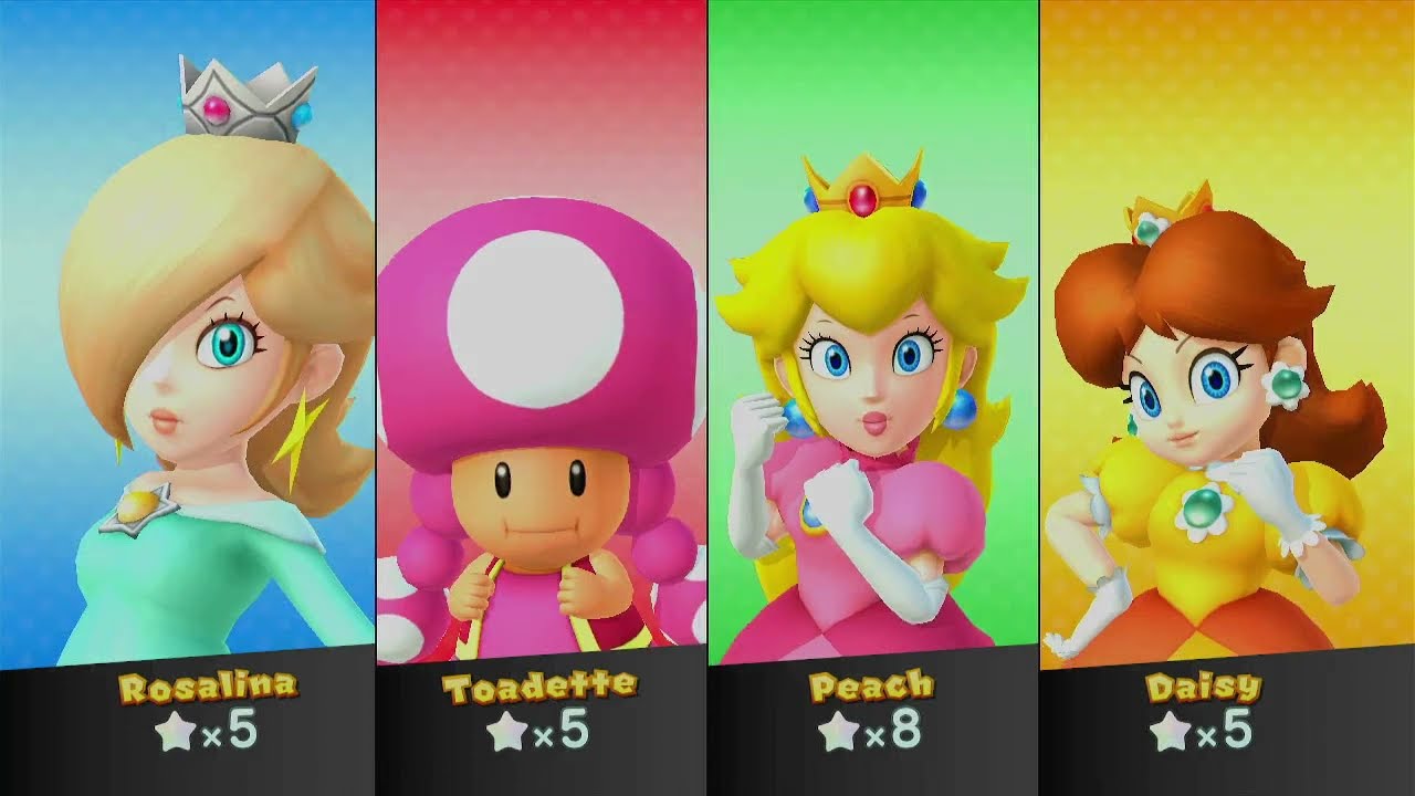 Mario Party 10 Mario Party - Rosalina vs Toadette vs Peach vs Daisy - Mushroom Park