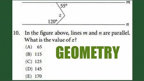 Geometry: In the figure above, li es m and n are parallel. What is the value of z?