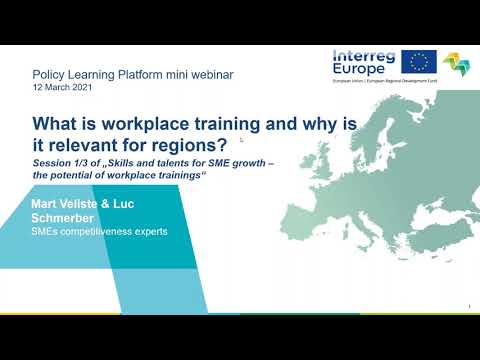 What is workplace training and why is it relevant for regions ?