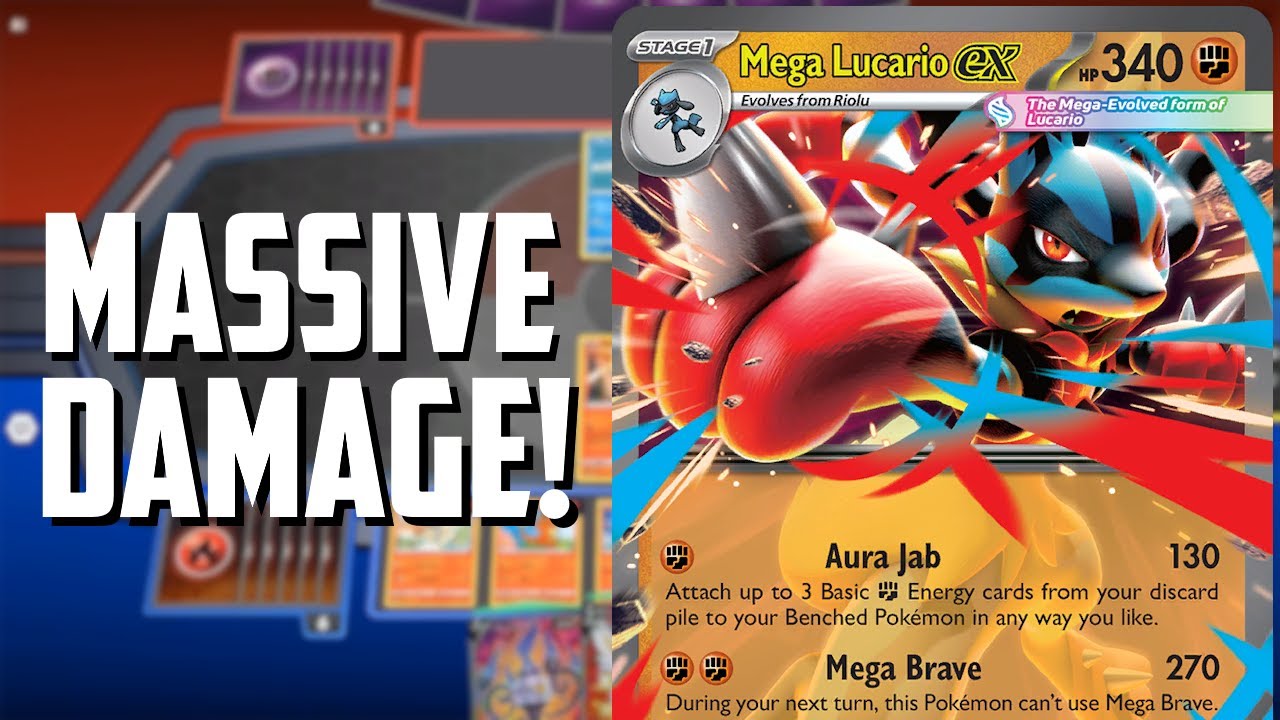 Мега Лукарио экс наносит ОГРОМНЫЙ УРОН! - (Список колод Pokemon TCG + матчи)