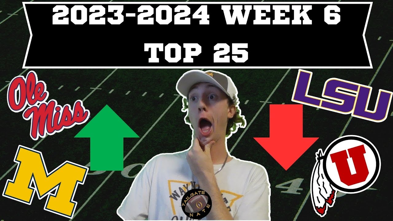 20232024 College Football Week 6 Top 25 YouTube