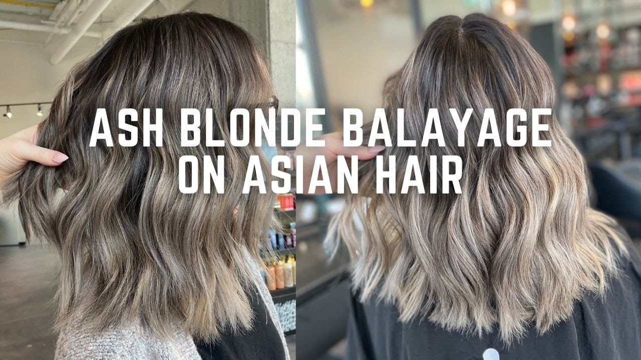 How to get Ash blonde balayage on Asian Hair Tutorial - step by step  formulas and hacks - YouTube
