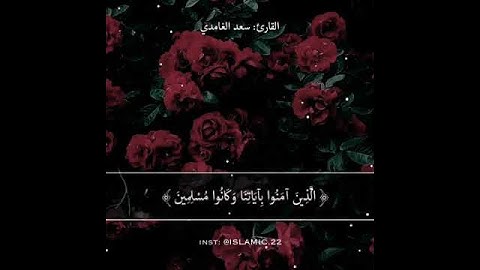 تلاوة رائعة. سعد الغامدي