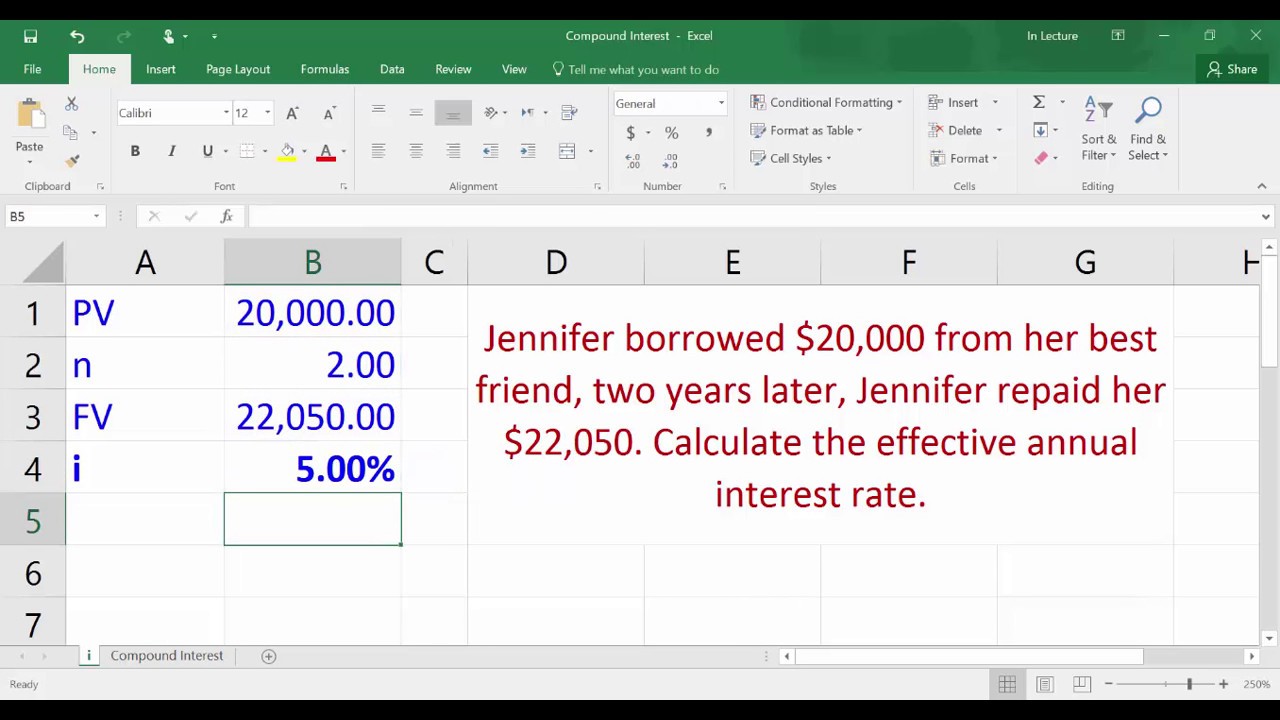 Compound Interest   Calculating effective interest rate using Excel