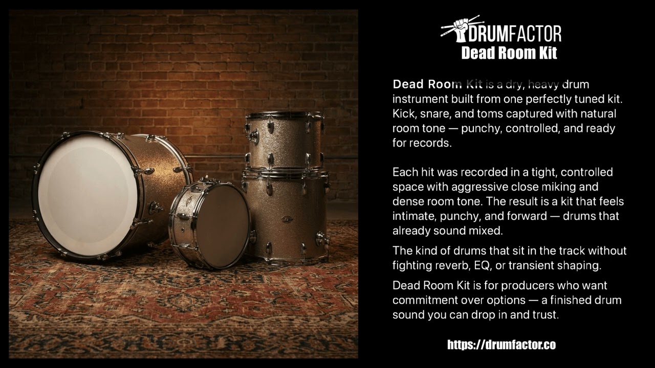 Dead Room Drum Samples – Tight, Controlled, Mix-Ready Tone