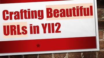 Crafting Beautiful URLs in YII2