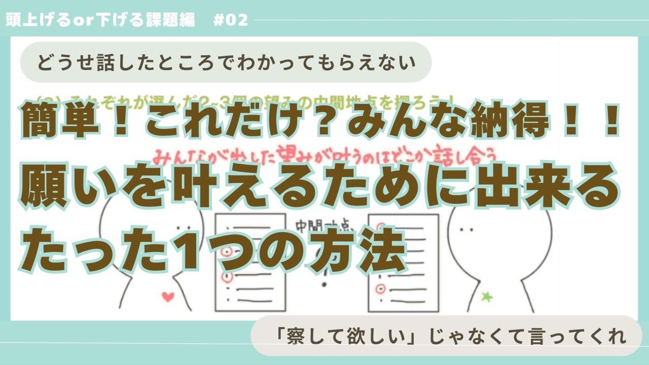 54 お互いモヤモヤで終わらない！みんなが納得できる話し合いをするためのたった一つの方法