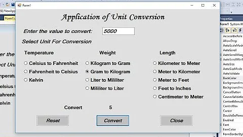 How to make Application of Unit Conversion in Visual Basic.Net Visual Studio?