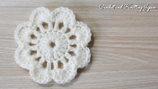 【かぎ針編み】簡単な花モチーフの編み方 EASY Crochet Flower Motif for Beginners かぎ針編み初心者さん