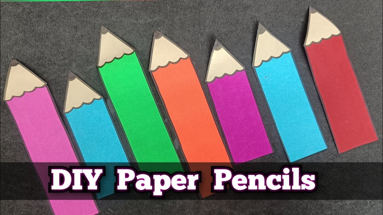 DIY Paper Pencils/ How to make a pencil with paper - YouTube