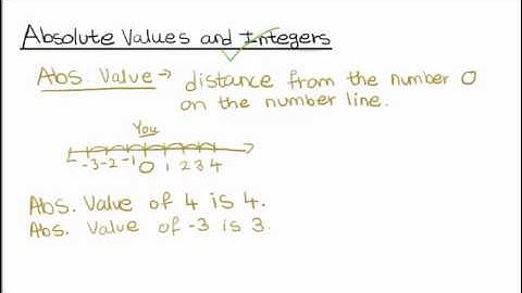 Lesson 1 Absolute Values and Integers