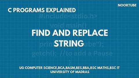 Program in C for string find and replace| string find and replace| string program| part 2