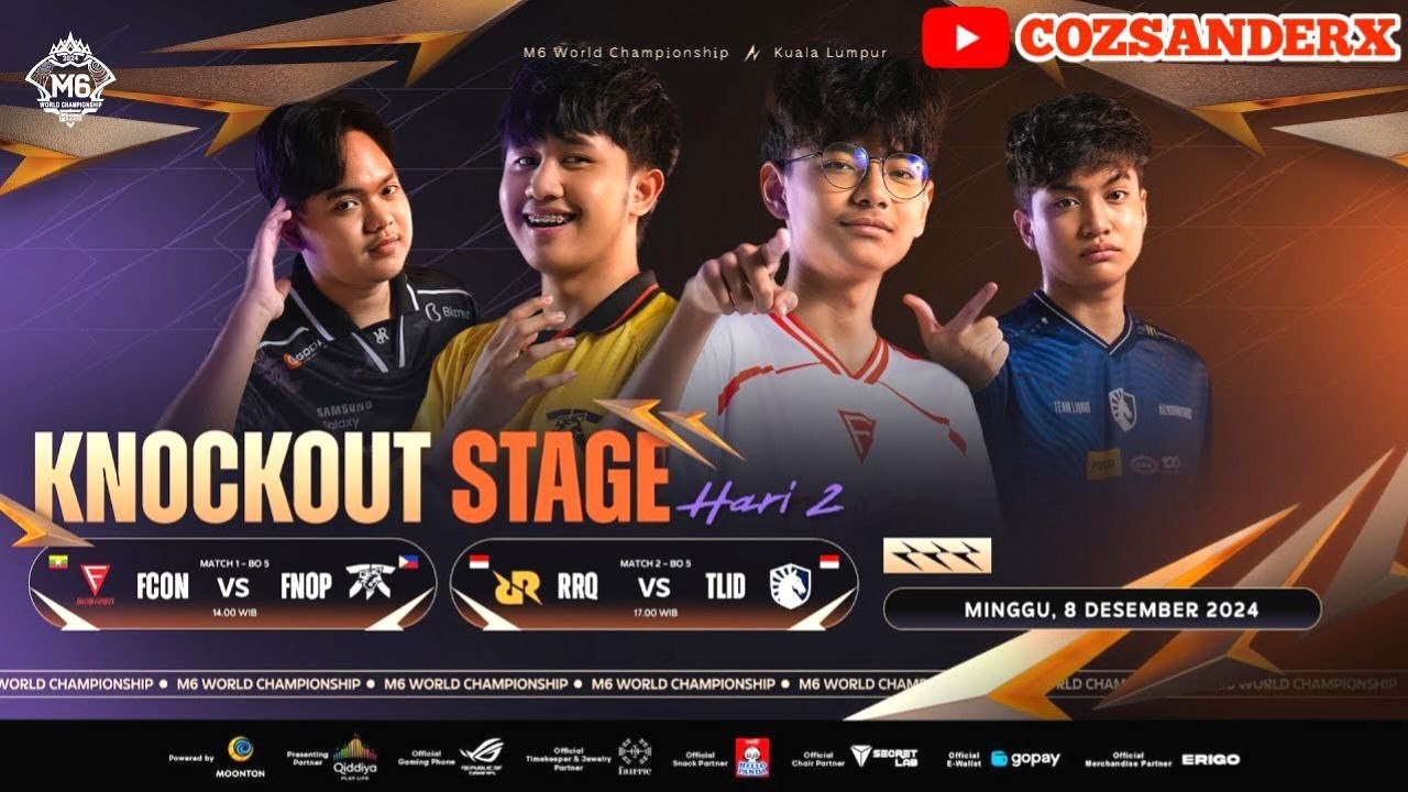 🔴LIVE | Kejuaraan Dunia MLBB M6 | Knockout Stage Hari 2 - Cozsanderx MLBB