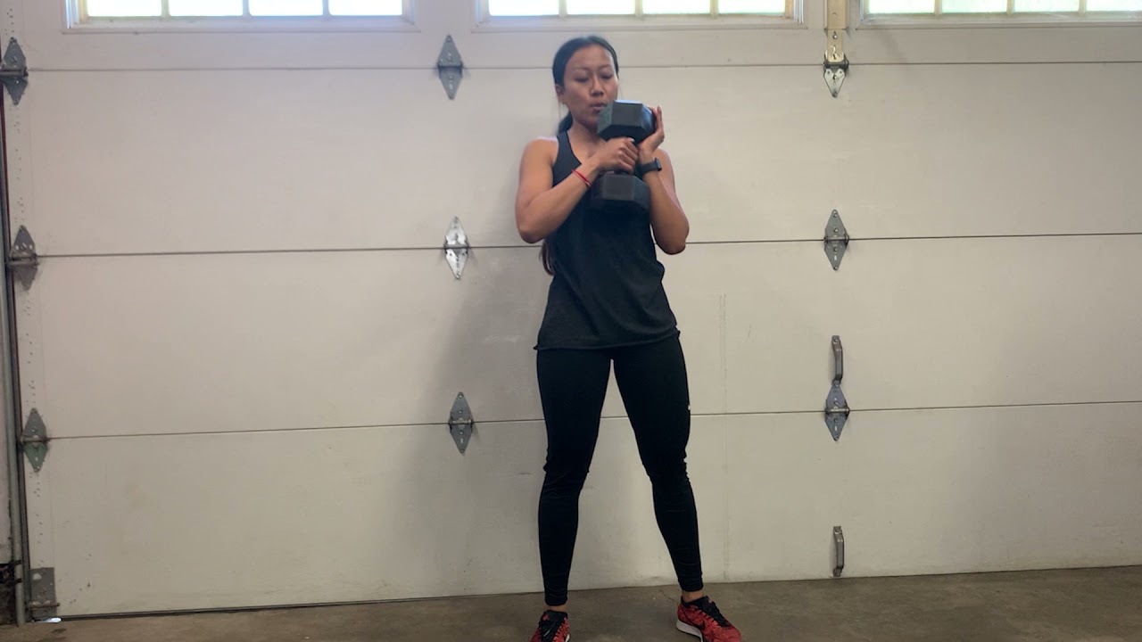Dumbbell Goblet Squat to Overhead Press - How To workout | With the ...