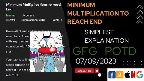 Minimum Multiplications to reach End | gfg potd today | POTD | GFG Problem of the Day   @CodeThurst
