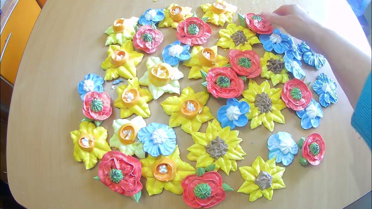 БЫСТРЫЙ декор из БЕЗЕ для КУЛИЧЕЙ / Рецепт МЕРЕНГИ / Olya konditer / МК ...