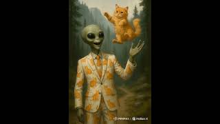 👽👽🛸🐾Stylish Alien Tosses Cat Like a Boss — What Just Happened?! #aliens #midjourney #creepy #horror