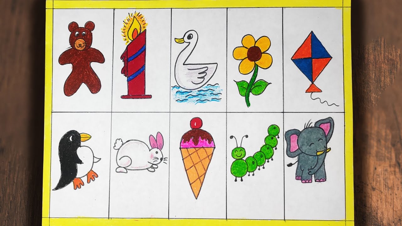 How to draw pictures using numbers 1 to 10 | Number Drawing easy step ...
