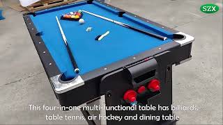Versatile 4-in-1 Billiard Pool Table: Play Your Favorite Games on One Table with Modern Design screenshot 5