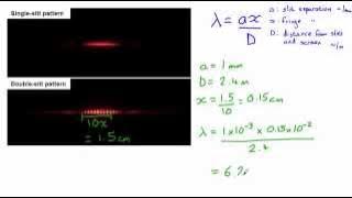 Young double slit calculation