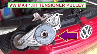VW Jetta Golf MK4 Serpentine Belt Tensioner Pulley Remova and Replacement How To Replace The Serpentine Belt On Vw Jetta Mk4 1 8t Golf Mk4 1 8 Turbo