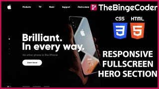 How to Make Responsive Hero Section & Sticky Navbar | HTML/CSS/SASS Tutorial | Part - 2 | #3