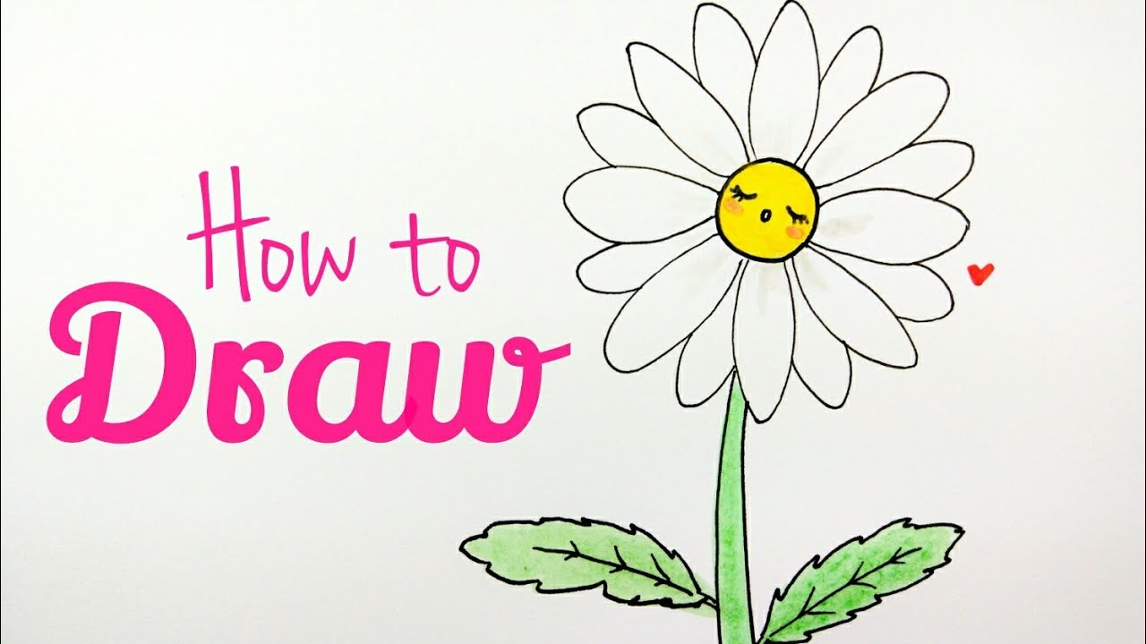 HOW TO DRAW DAISY FLOWER 🌼| Daisy Drawing Tutorial For Beginner | Step by  Step Tutorial - YouTube