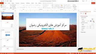 قرار دادن یک تصویر برای پس زمینه و تنظیمات در پاورپوینت 2016