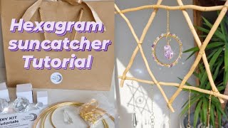 Hexagram suncatcher DIY tutorial, witch home decor inspired by the witcher