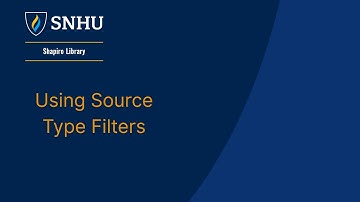 Using Source Type Filters