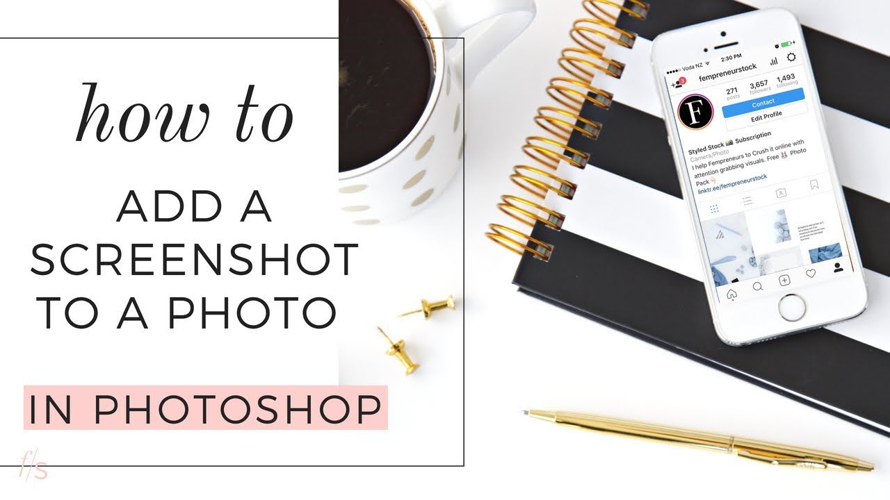 Photoshop Tutorial | How to add a screenshot to a stock photo - YouTube
