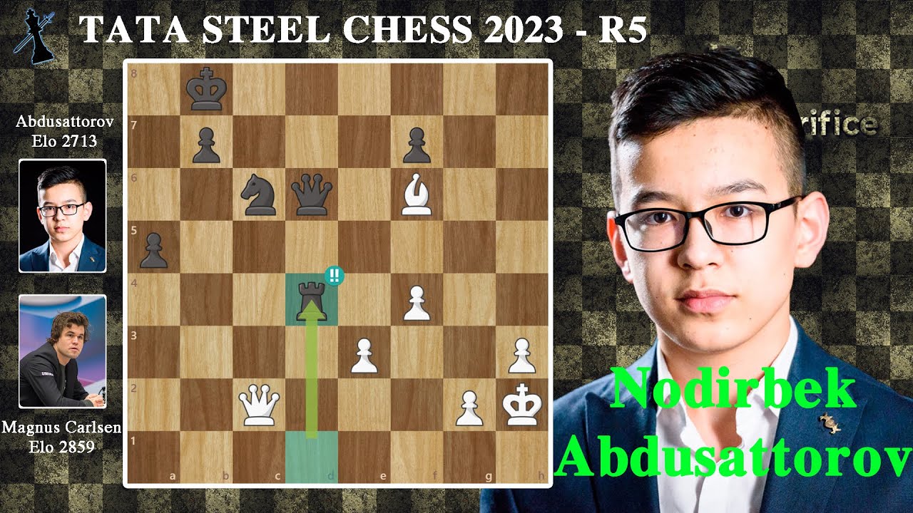 Abdusattorov beat Carlsen in R5 of the Tata Steel Masters 2023