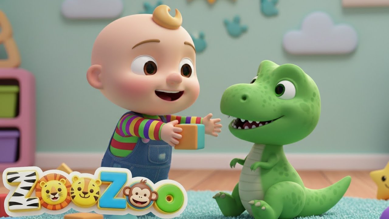 1 Hour Fun With Baby T-rex | Beautiful Dino Family | ZooZoo Kidz | Nursery Rhymes & Kids Songs