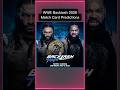 WWE Backlash 2026 Match Card Predictions | Roman reigns vs Jacob Fatu #wwebacklash #romanreigns #wwe