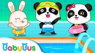 baby pandas swimming competition winter games kids safety tips babybus