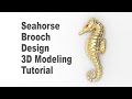 Seahorse Brooch Jewelry CAD Design Tutorial 3D Modeling with Rhino 3D #216