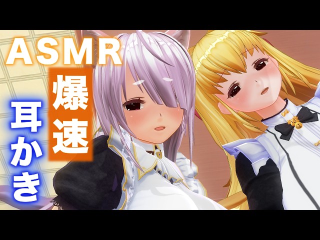 【高速耳かきASMR】メイド2人からの奥まで高速でピンセット・綿棒・竹製耳かきを使って責められ続ける睡眠導入【耳掃除/ear cleaning/no talking】