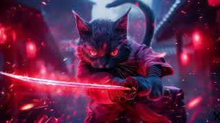 Live Wallpaper 4K Animal Sameowrai Red Cat Samurai