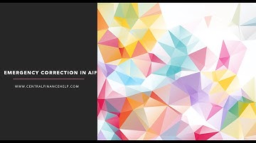 Emergency Correction in AIF in SAP Central Finance