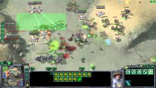 SC2 HotS - Marine baneling split in 2v2