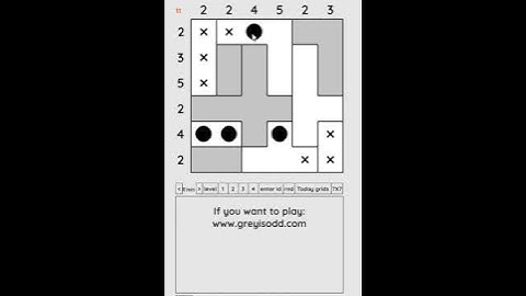 Grey is Odd - Today grids. Solution level 4 6X6 dated 04-27-2024 #logicpuzzles #logicgames  #games
