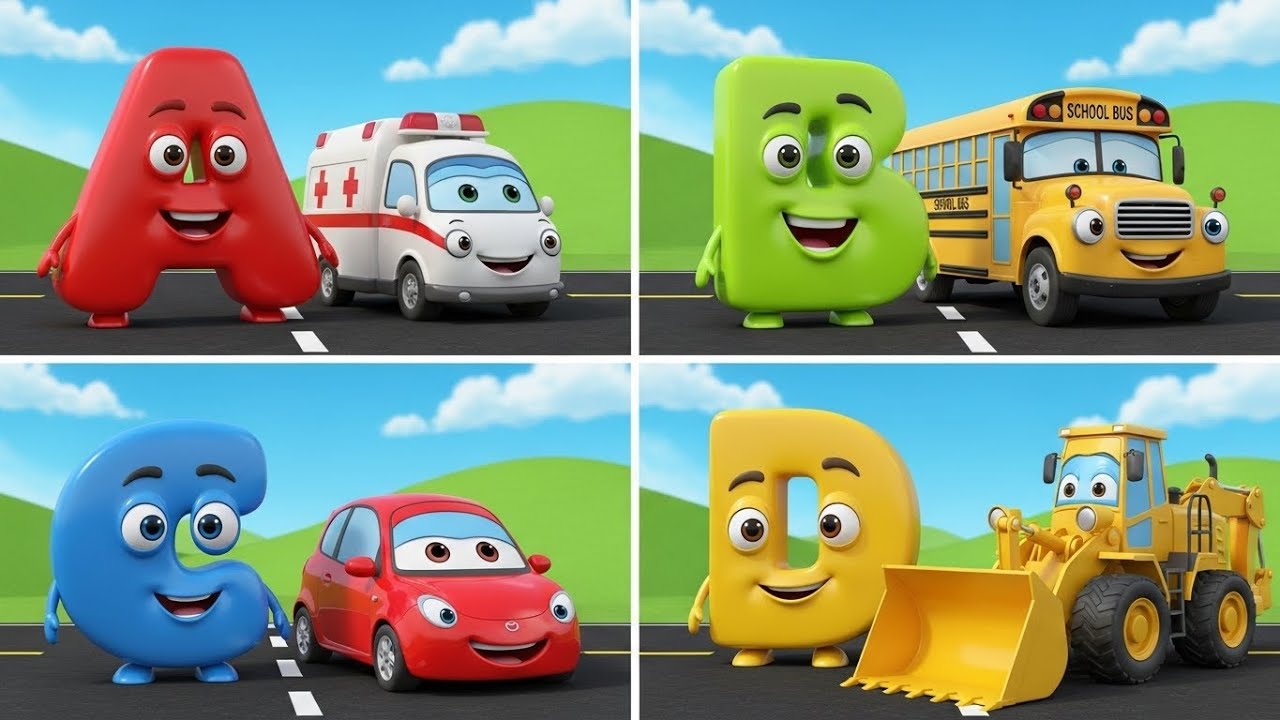 ABC Vehicles Song | Learn Alphabet with Cars and Trucks | Kids Learning ...