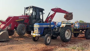 New Jcb 3dx Backhoe Loader Loading mud in Swaraj Tractor || jcb tractor loading video Part-04