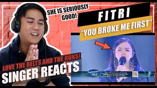 FITRI - YOU BROKE ME FIRST (Tate McRae) | SINGER REACTION