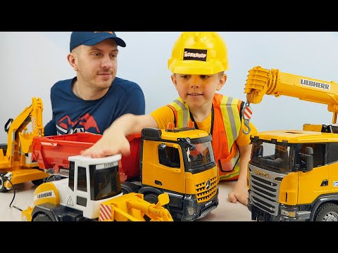 Видео: МАШИНКИ и Строитель Даник / Грузовики, КРАНЫ и Рабочие Инструменты для детей. Даник и машинки