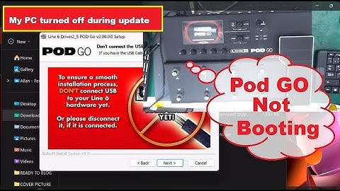 How to fix not booting on Line 6 POD Go guitar effects
